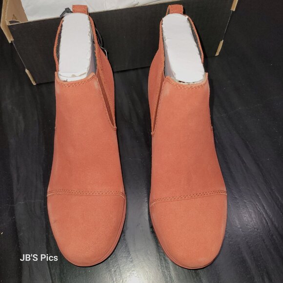 Sorel Evie Pull On Wedge Booties Warp Red Womens Waterproof Rain Boot BRAND NEW - Picture 10 of 16